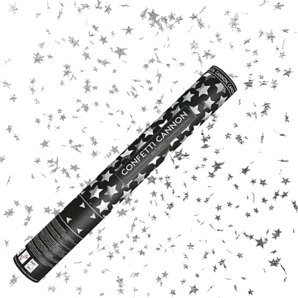 40cm confetti cannons in silver star