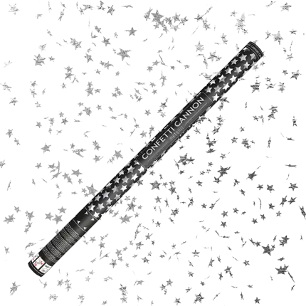 80cm Silver Star Confetti Canes