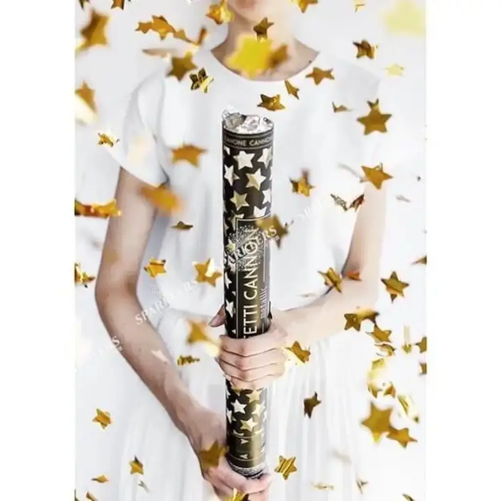 80cm gold star confetti cannons