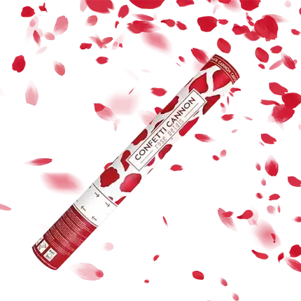 40cm confetti gun with red petals
