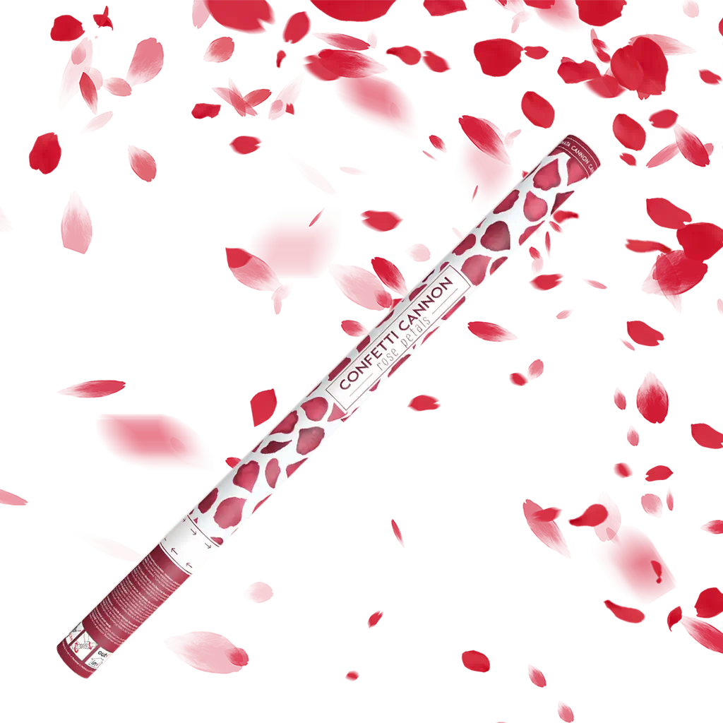 Confetti gun 80cm pink petals red colour