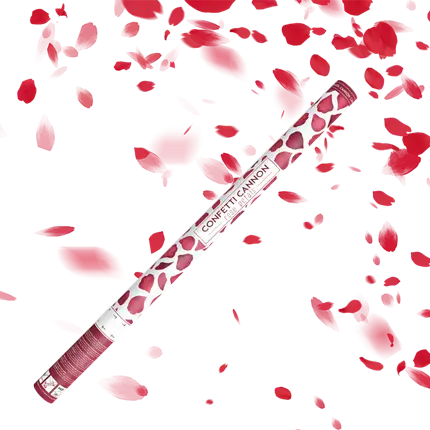 Confetti gun 80cm pink petals red colour