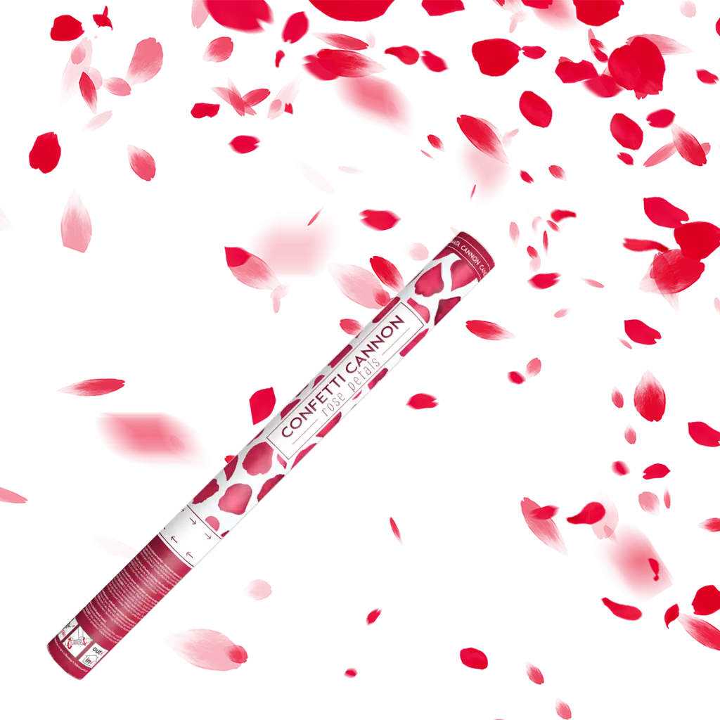 Confetti gun 60cm pink petals red colour