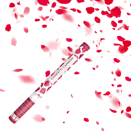 Confetti gun 60cm pink petals red colour