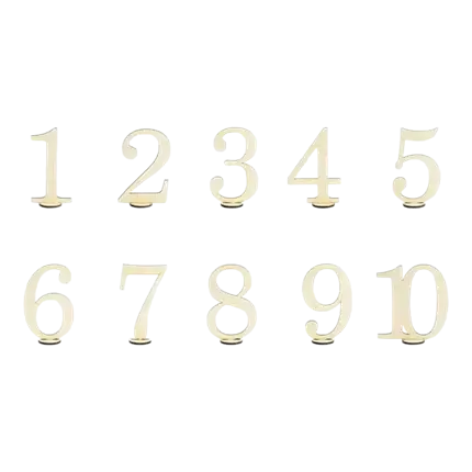 Wooden table numbers from 1 to 10