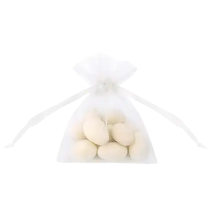 Set of 20 white organza pouches