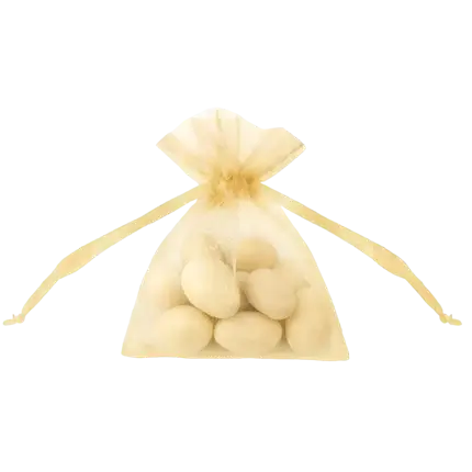 Set of 20 gold organza pouches