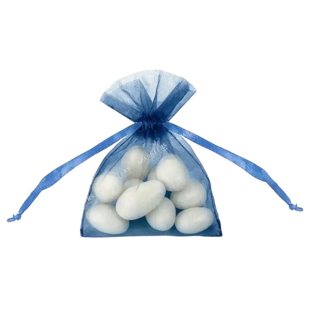 Set of 20 blue organza pouches