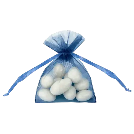 Set of 20 blue organza pouches