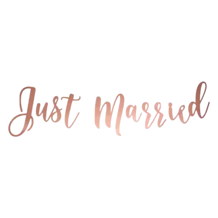 Just Married Banner, pink gold