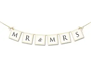 MR & MRS Banner White