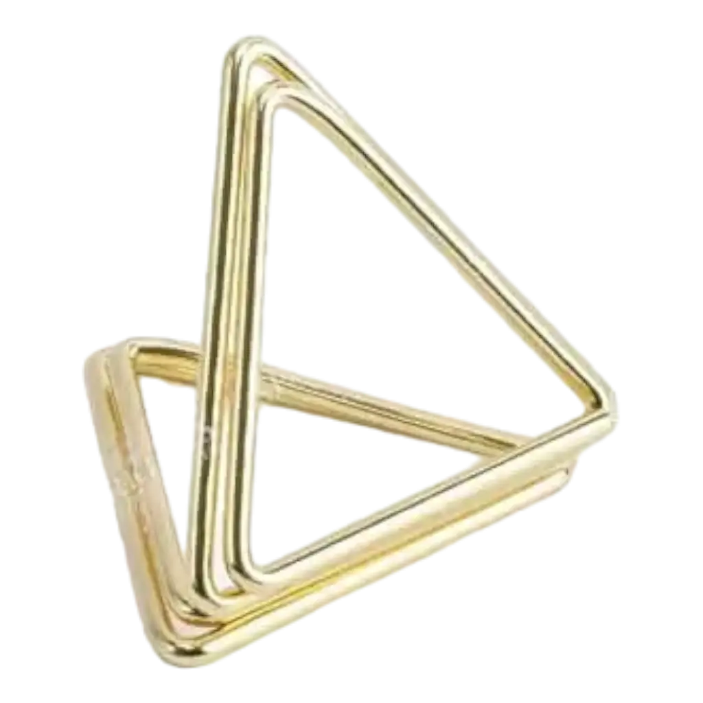 Gold triangle place card holder x10