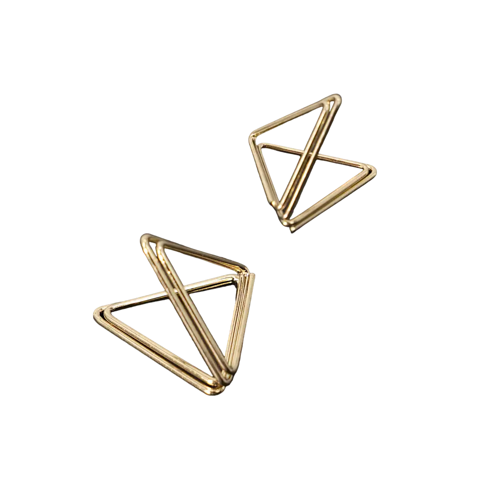 Gold triangle place card holder x10