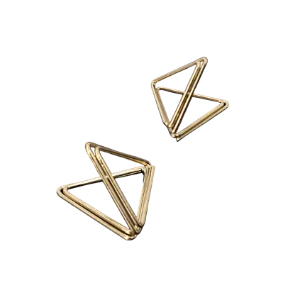 Gold triangle place card holder x10