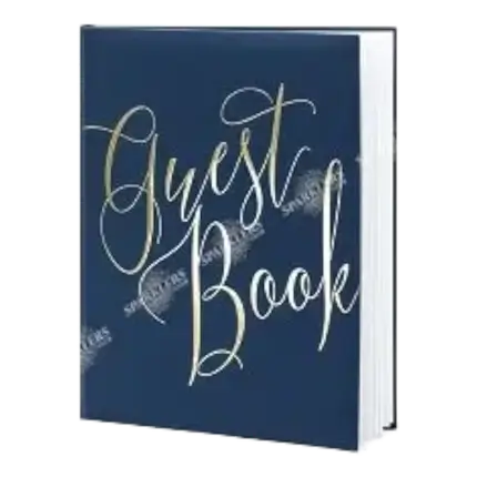 Wedding guestbook navy blue