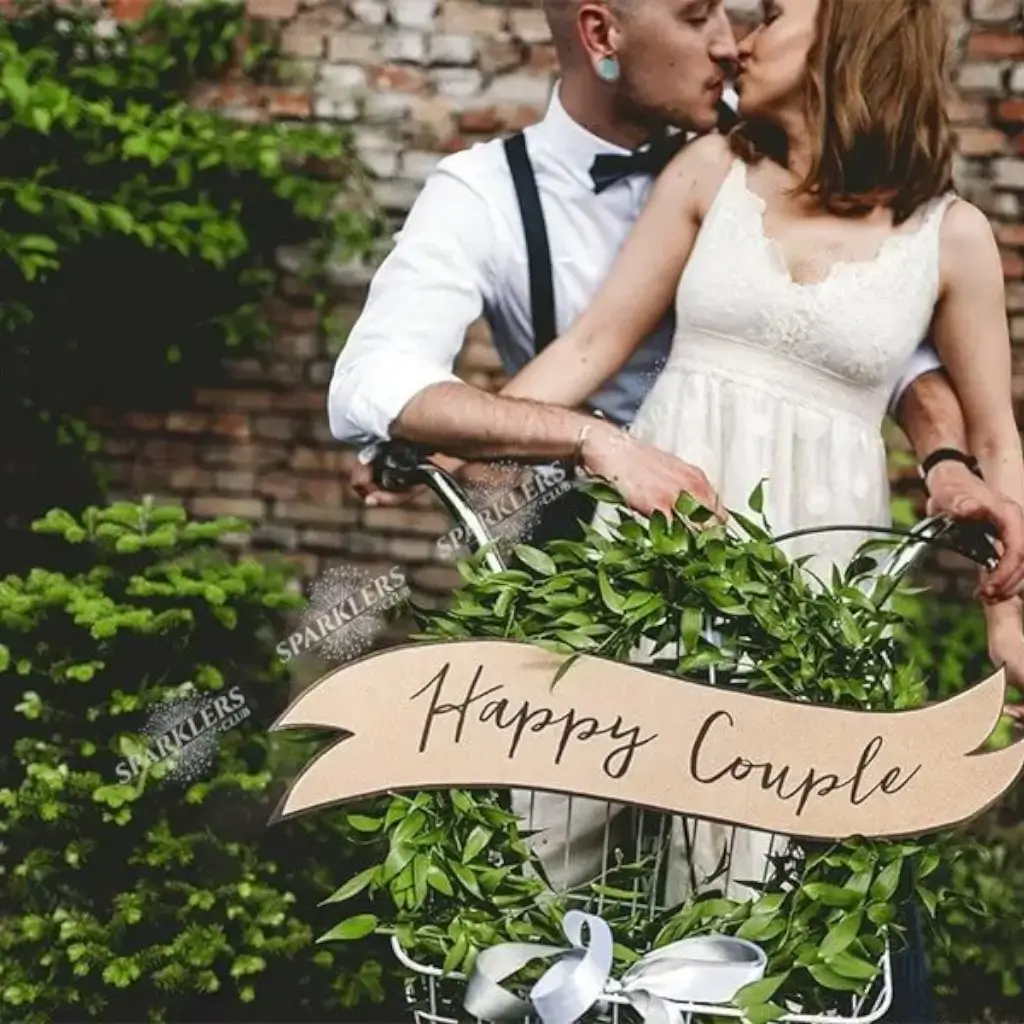 Signs with a Happy Couple / Wedding inscription