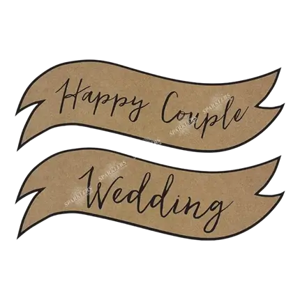 Signs with a Happy Couple / Wedding inscription