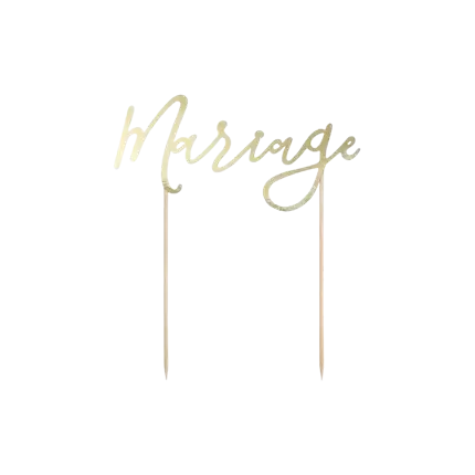 Cake decoration Wedding, gold, 22.5cm