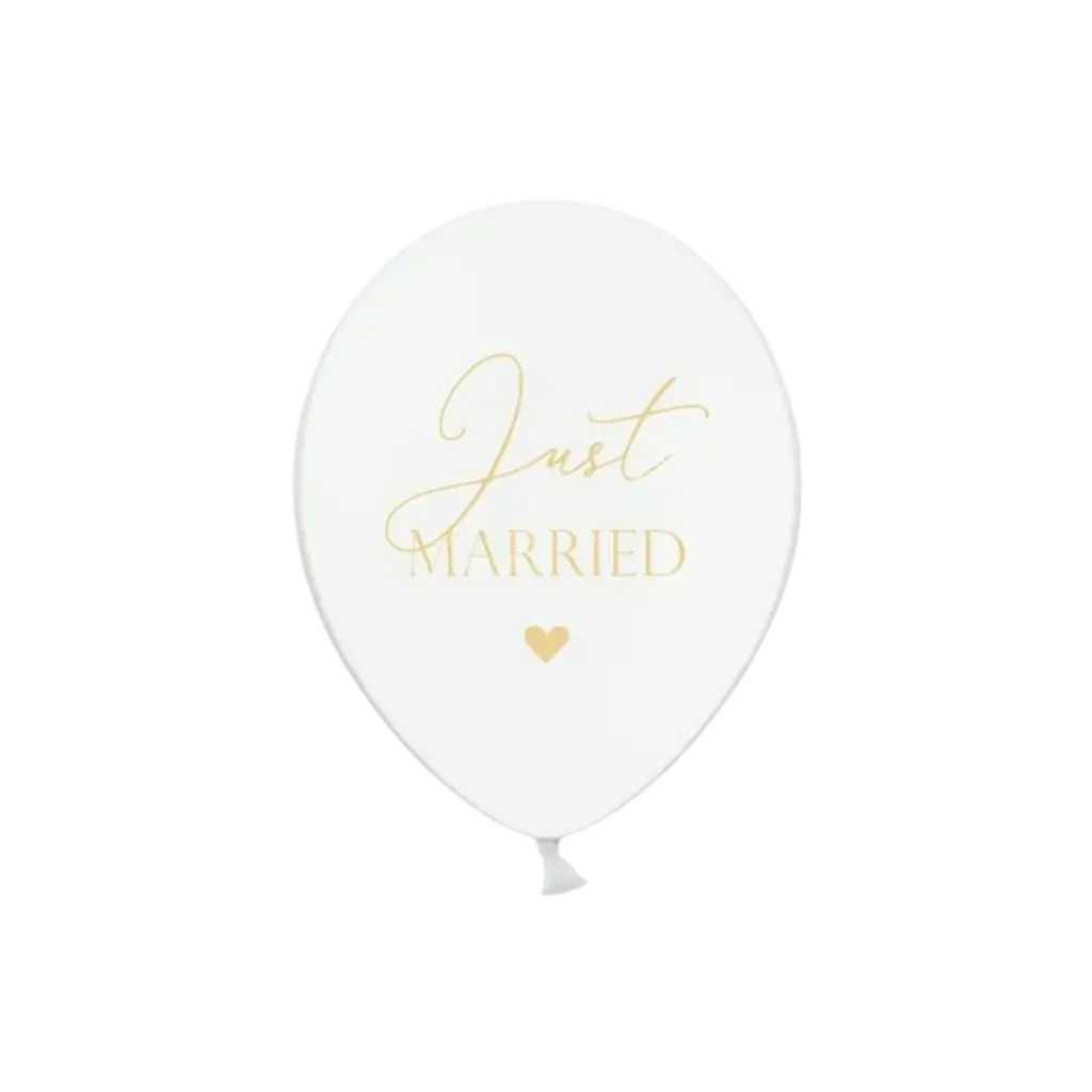 Balloons 30cm, Just Married, Pure White Pastel Set of 50