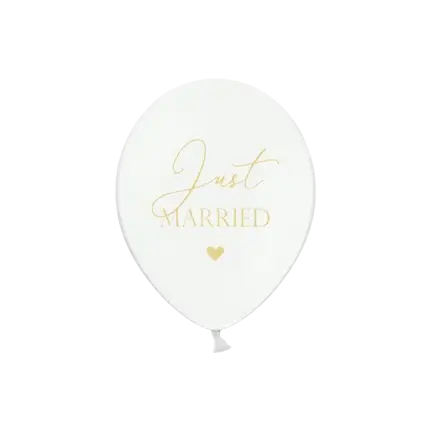 Balloons 30cm, Just Married, Pure White Pastel Set of 50
