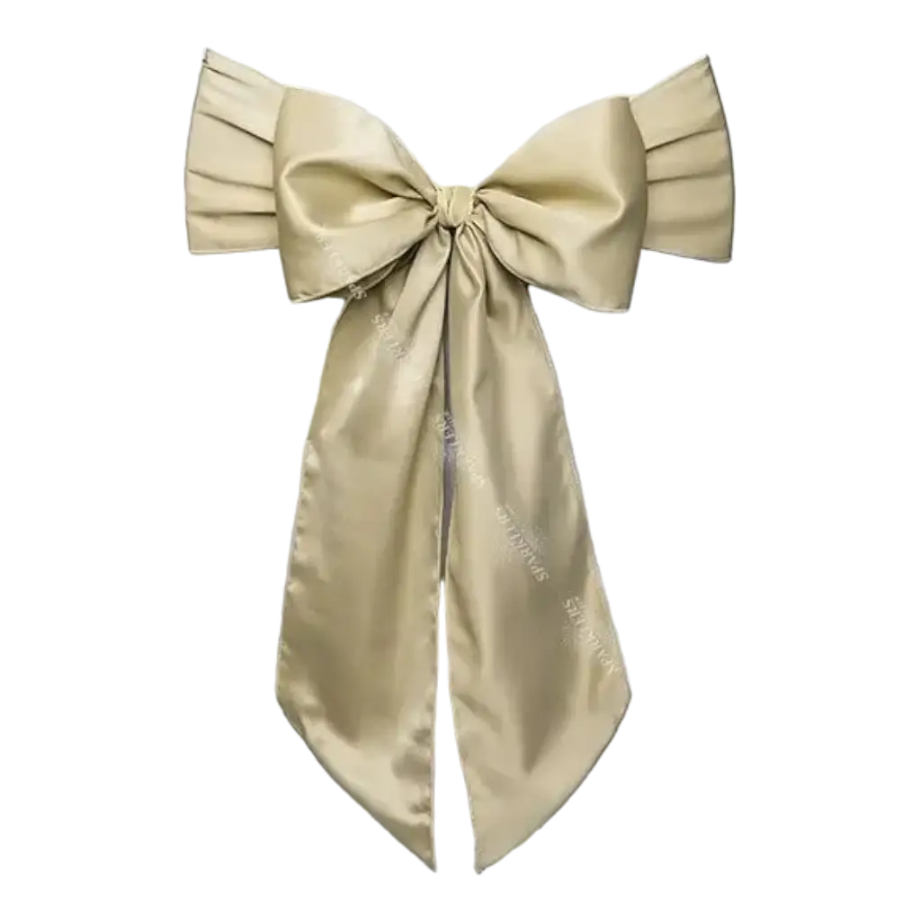 Set of 10 gold chair bows