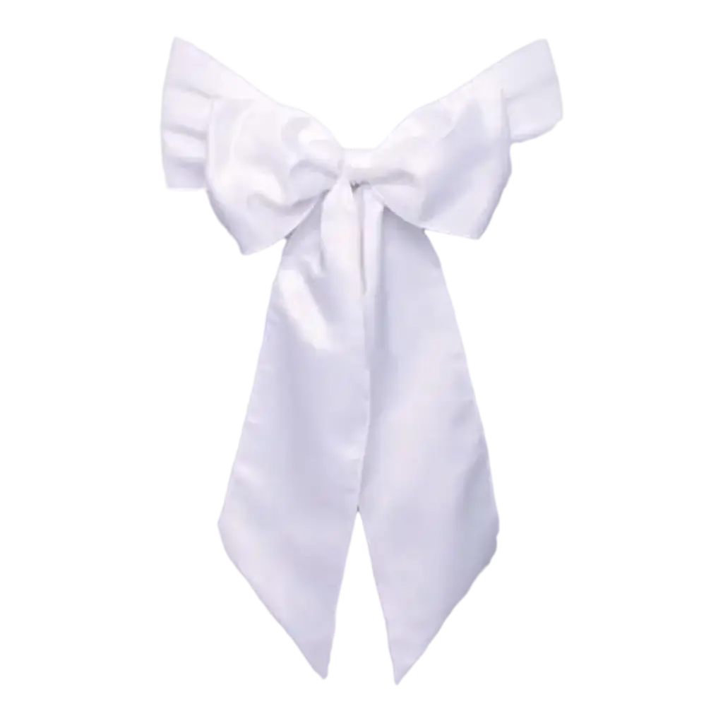 Set of 10 white chair bows