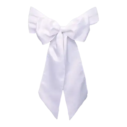 Set of 10 white chair bows