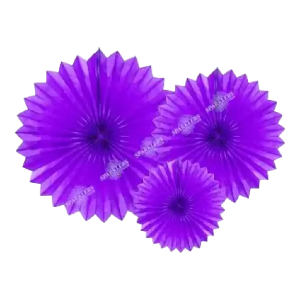 Decorative rosettes, purple, 20-40 cm (3 pieces)