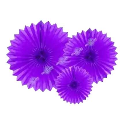 Decorative rosettes, purple, 20-40 cm (3 pieces)