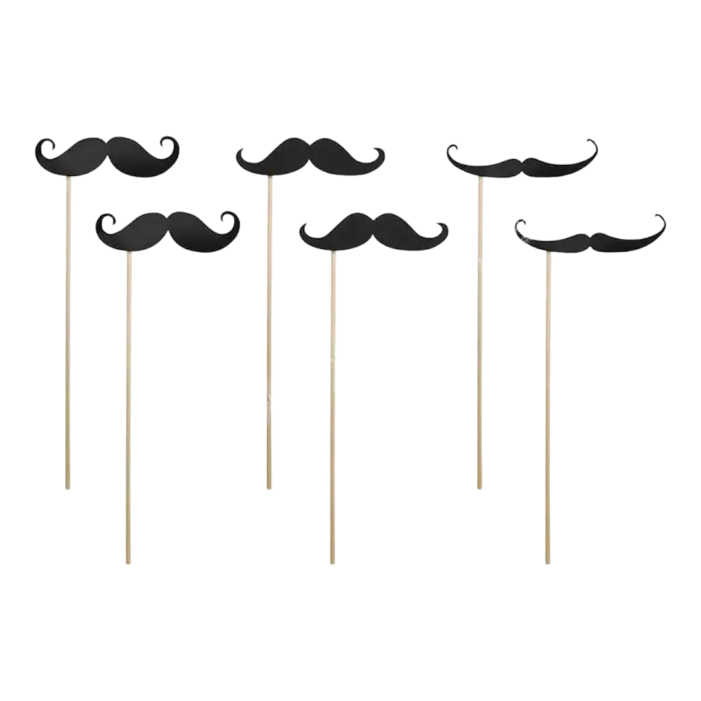 Pack of 6 Mustache Props