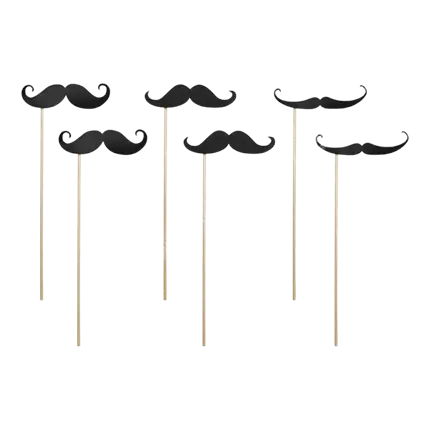 Pack of 6 Mustache Props