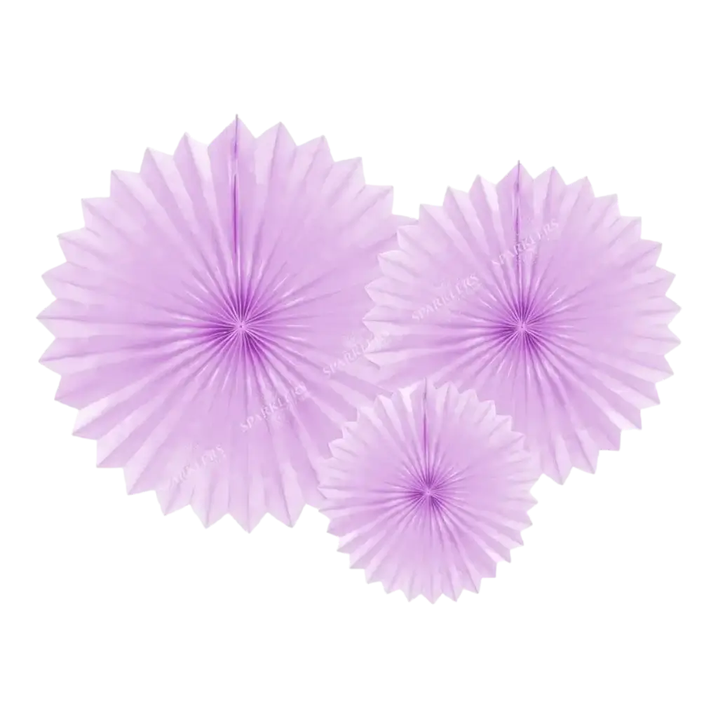 Decorative rosettes, lavender, 20-40cm (3 pcs.)