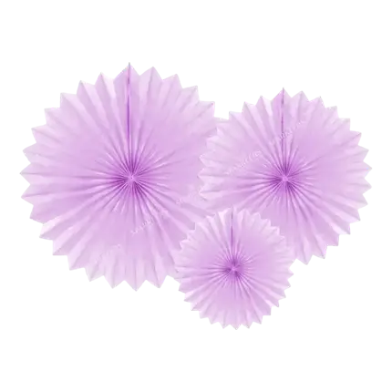 Decorative rosettes, lavender, 20-40cm (3 pcs.)