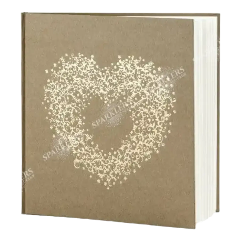 Wedding guestbook kraft with gold ornament 22 pages