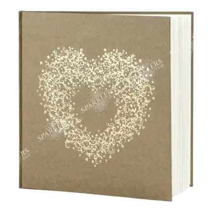Wedding guestbook kraft with gold ornament 22 pages