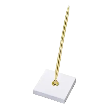 White & gold pen holder