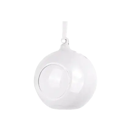 Glass ball with ribbon ø10cm (Set of 4)