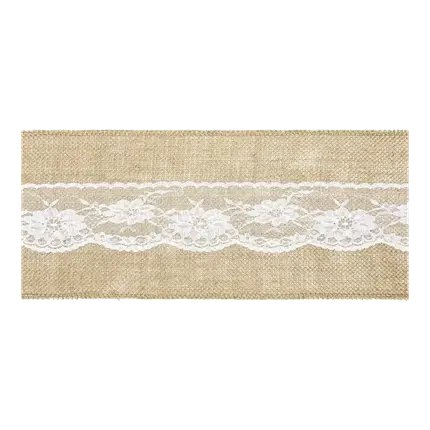 Burlap chair belt with lace L.275cm