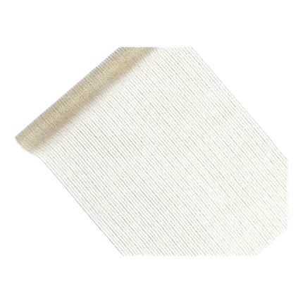 White and gold organza table runner 9 metres long