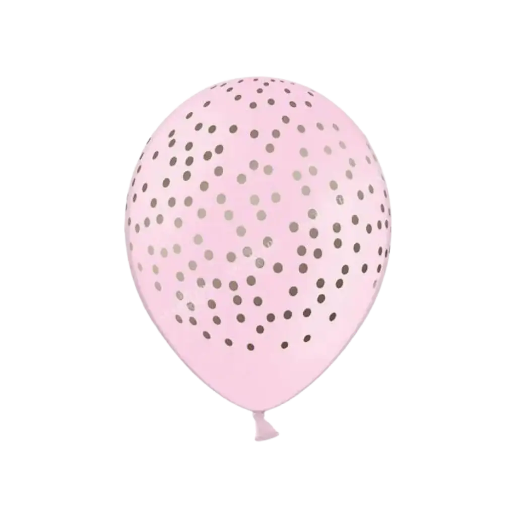 Pack of 50 pink balloons with round golden pattern