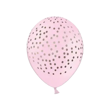 Pack of 50 pink balloons with round golden pattern