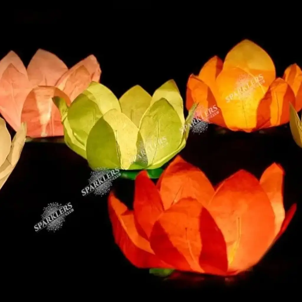 Multicoloured floating lanterns x6