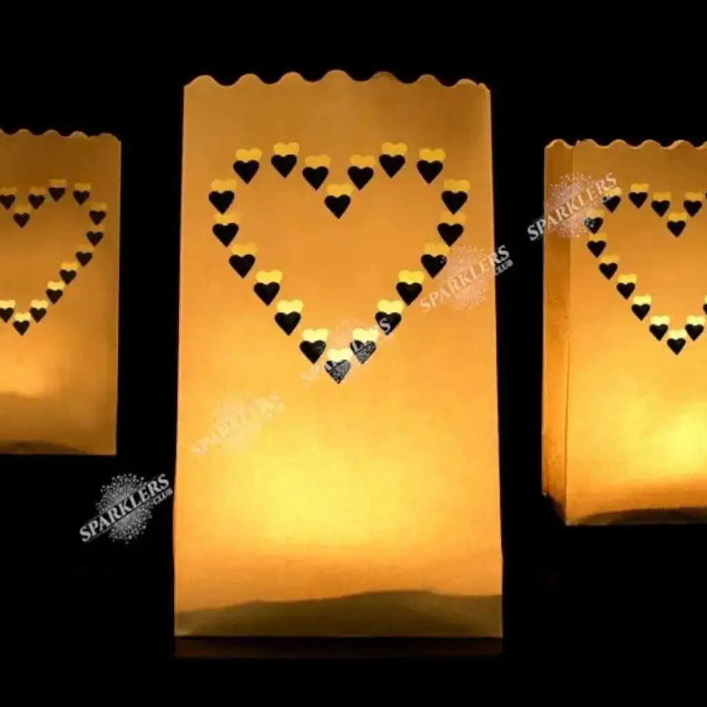 Wedding lantern with hearts x10