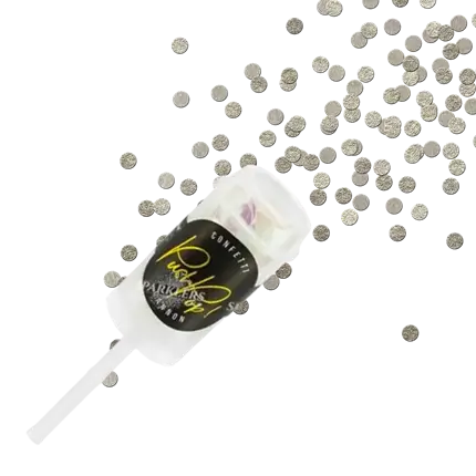 Silver push pop confetti