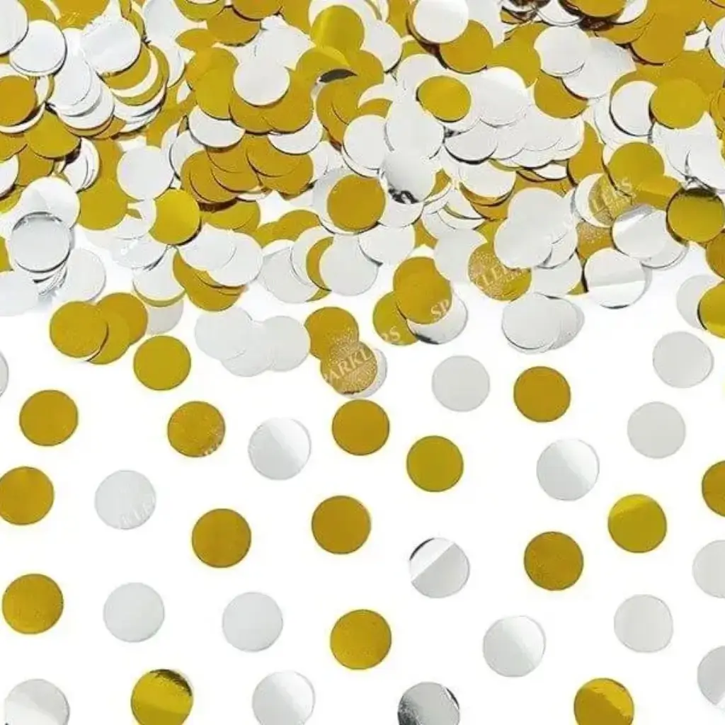 40cm round confetti cannons Gold & Silver