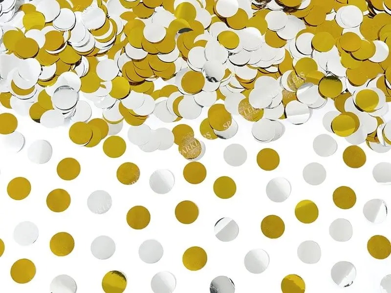 80CM Gold & Silver Round Confetti Canes