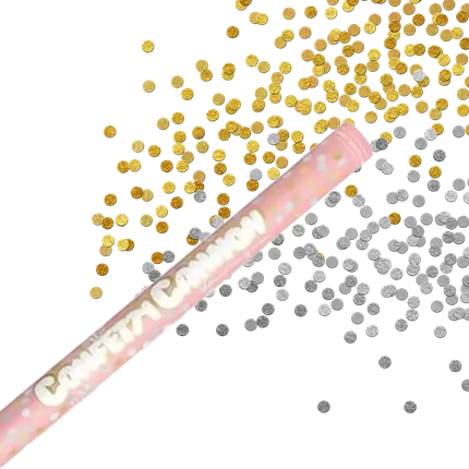 80CM Gold & Silver Round Confetti Canes