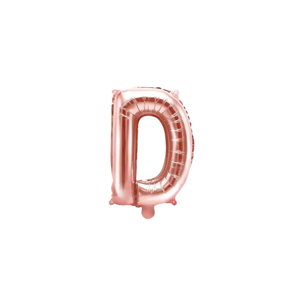 Balloon Letter D Pink Gold - 35cm