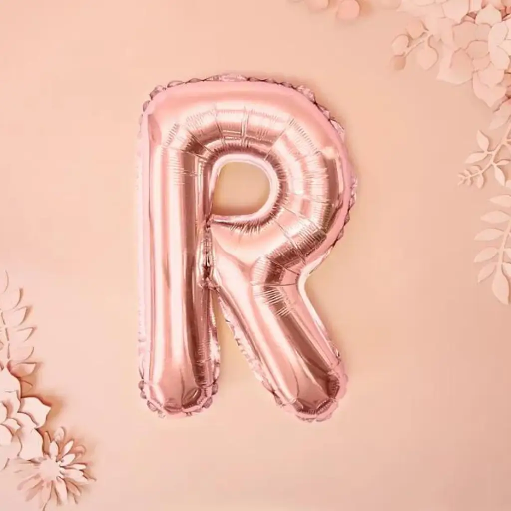 Balloon Letter R Pink Gold - 35cm