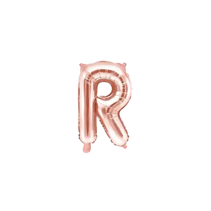 Balloon Letter R Pink Gold - 35cm